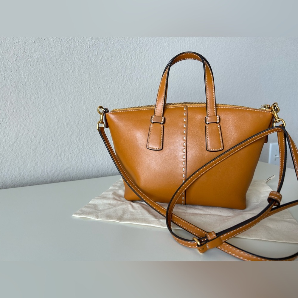 Tory Burch Squash Smooth Leather Mini McGraw Satchel - Picture 5 of 13